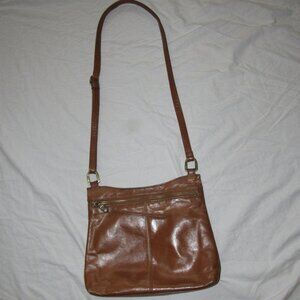 Hobo International Glazed Tan Distressed Leather Crossbody Bag Purse